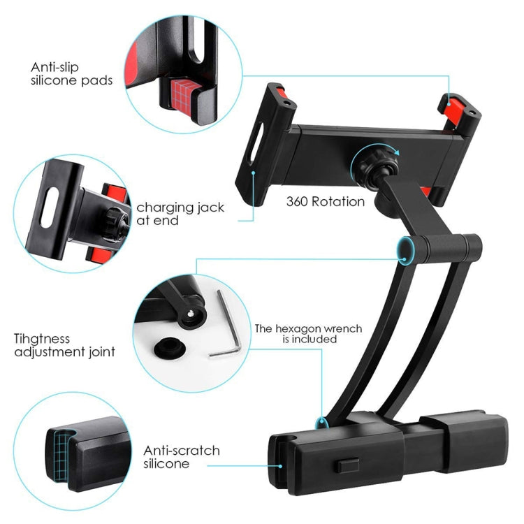 Universal 360 Rotation Holder Bracket Back Seat Car Mount(Black)