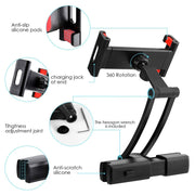 Universal 360 Rotation Holder Bracket Back Seat Car Mount(Black)