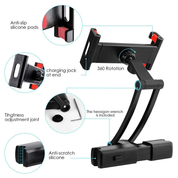 Universal 360 Rotation Holder Bracket Back Seat Car Mount(Black)