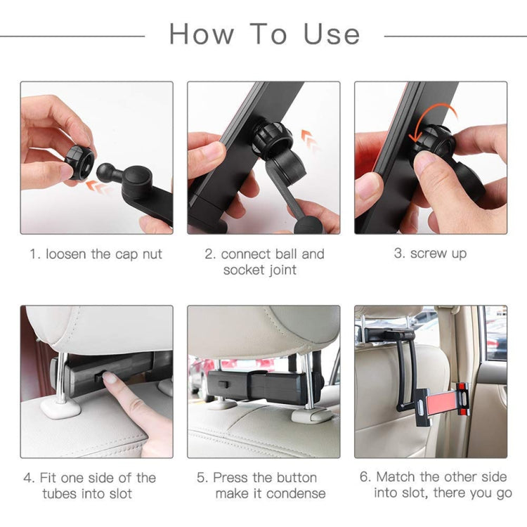 Universal 360 Rotation Holder Bracket Back Seat Car Mount(Red)
