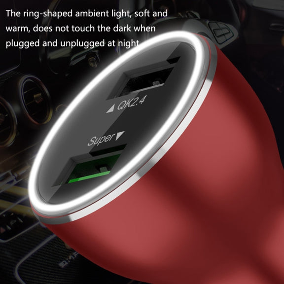 QIAKEY QK505 Dual Ports Fast Charge Car Charger(Black)