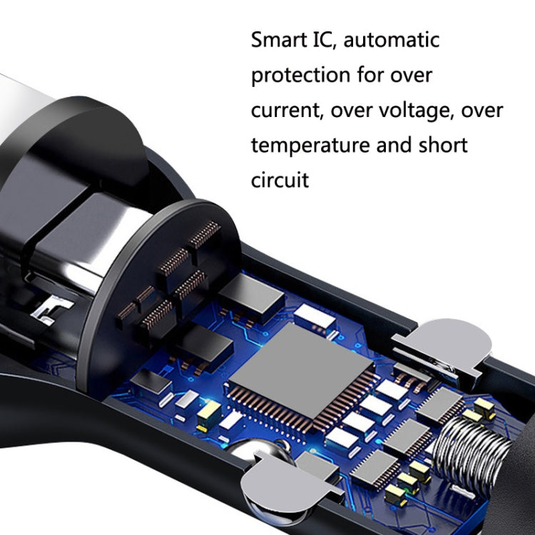 QIAKEY QK789 Dual Ports Fast Charge Car Charger(Black)
