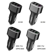 QIAKEY GT680 3 USB Ports Fast Charge Car Charger(Black)