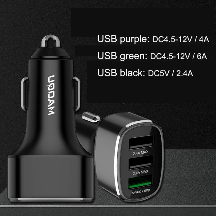 QIAKEY GT780 3 USB Ports Fast Charge Car Charger(Black)