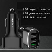 QIAKEY GT780 3 USB Ports Fast Charge Car Charger(Black)