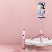 XT06 Live Beauty Bluetooth Tripod Selfie Stick(Pink)