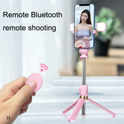 XT06 Live Beauty Bluetooth Tripod Selfie Stick(Pink)