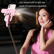 XT06 Live Beauty Bluetooth Tripod Selfie Stick(Pink)