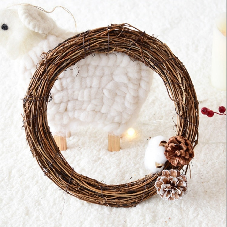 2 PCS Tree Vine Christmas Wreath DIY Rattan Garden Decoration Rattan Window Decoration, Size:20CM
