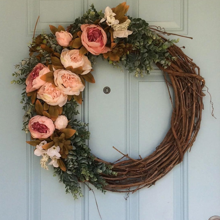 2 PCS Tree Vine Christmas Wreath DIY Rattan Garden Decoration Rattan Window Decoration, Size:20CM