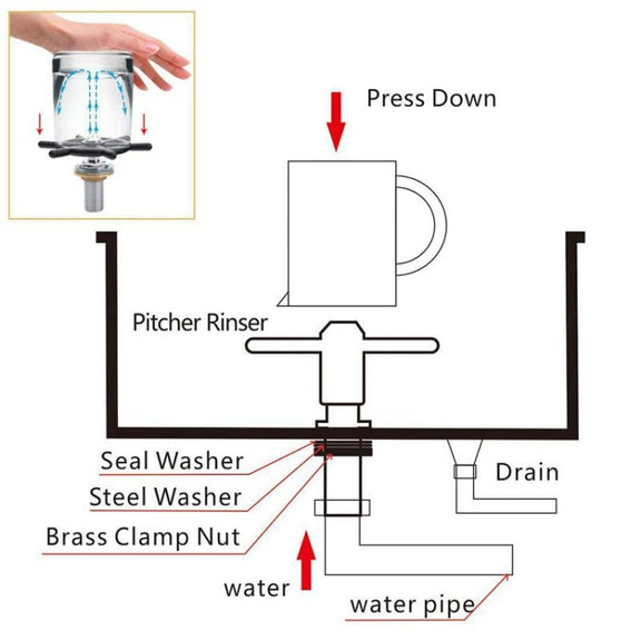 NB-1990 Stainless Steel Embedded Automatic Beer Glass Steaming Pitcher Rinser Cup Washer