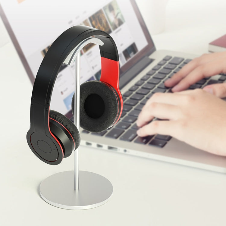 Aluminum Alloy Headset Bracket Weaving Headset Metal Display Stand(Black)