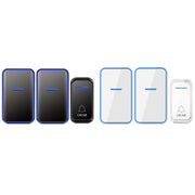 CACAZI A68-2 One to Two Wireless Remote Control Electronic Doorbell Home Smart Digital Wireless Doorbell, Style:EU Plug(White)