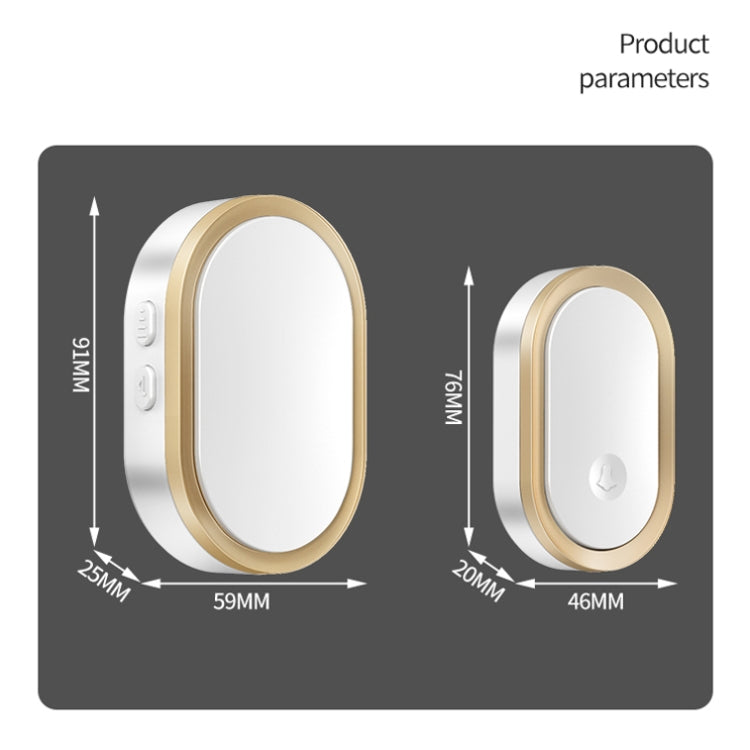 CACAZI A99 Home Smart Remote Control Doorbell Elderly Pager, Style:US Plug(Black)
