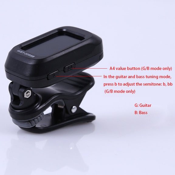 Little Angel WST-2058B Guitar Capo Electronic Tuner, Size:5��3.7��2.7cm(Black)