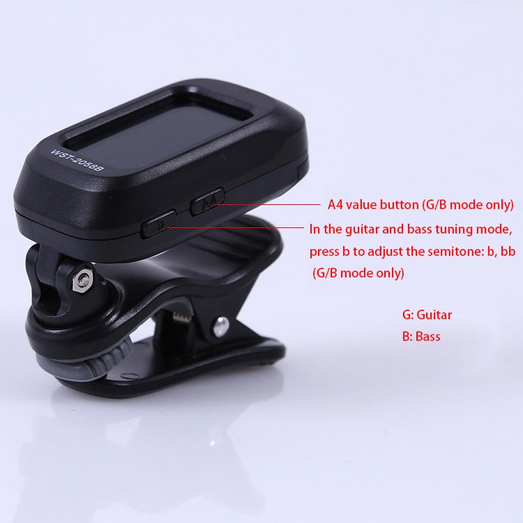 Little Angel WST-2058B Guitar Capo Electronic Tuner, Size:5��3.7��2.7cm(Black)