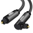 EMK 90 Degree Swivel Adjustable Right Angled 360 Degrees Rotatable Plug Nylon Woven Mesh Optical Audio Cable, Cable Length:3m(Black) - free shipping - PMC TechLife - Order now!