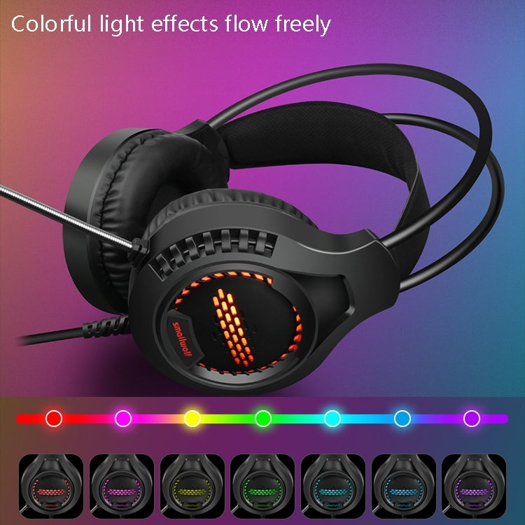 Smailwolf AK3 3.5mm Double Plug Version Game Wired Luminous Desktop Computer Headset(White)