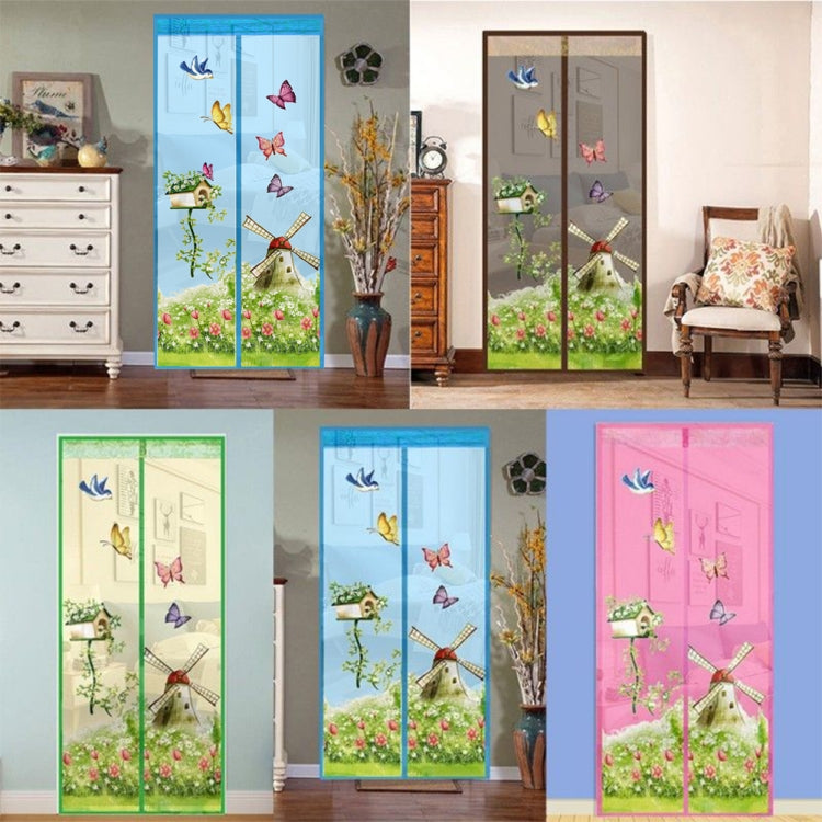 Magic Curtain Magnetic Snap Fly Bug Insect Mosquito Screen Net For Bedroom kitchen, Size:90x210cm(Coffee)