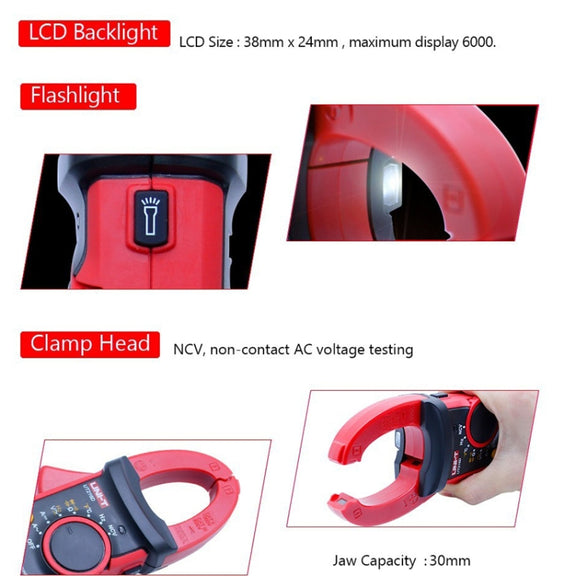 UNI-T UT216A 600A Digital Clamp Meter AC DC Voltage Detector