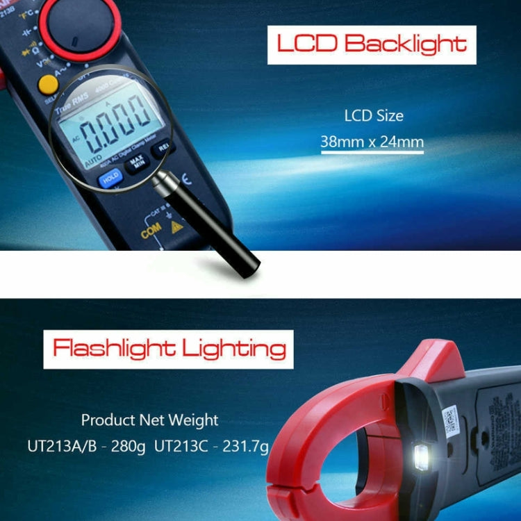 UNI-T UT213A Digital Clamp Meter AC DC Voltage Detector