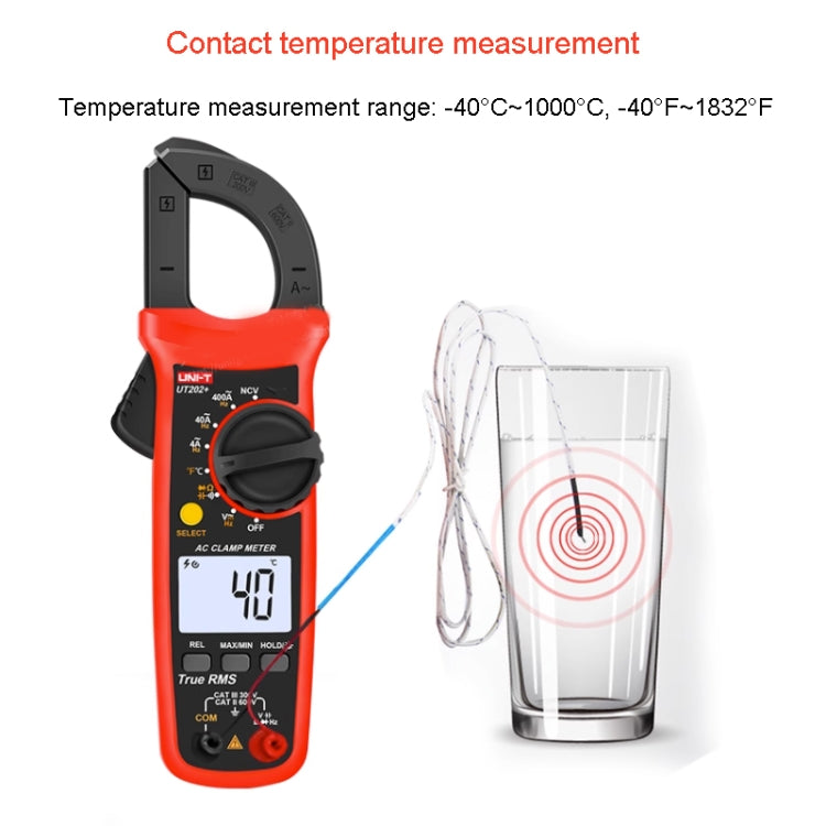 UNI-T UT202+ Digital Clamp Multimeter AC/DC Voltage Detector