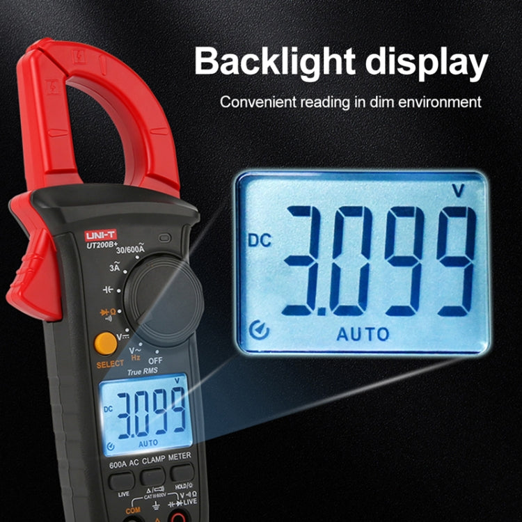 UNI-T  UT200B+ 600A  Digital Clamp Multimeter AC/DC Voltage Detector Frequency Resistance Tester