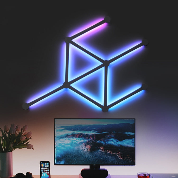 JSK-P22 Smart RGB Mosaic Light Rhythm Light Support Amazon Alexa / Google Assistant /DuerOS EU Plug(Black)