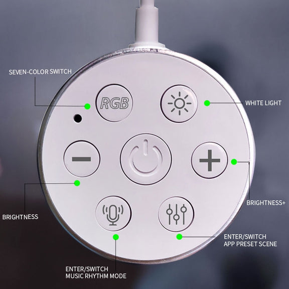 JSK-P22 Smart RGB Mosaic Light Rhythm Light Support Amazon Alexa / Google Assistant /DuerOS UK Plug(White)