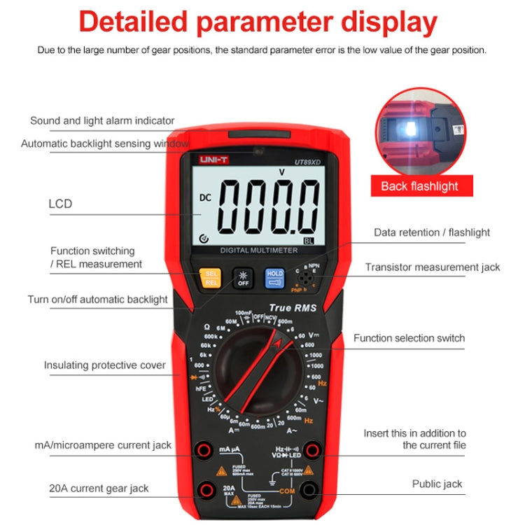 UNI-T UT89X Digital High-Precision Multimeter Digital Display Multi-Meter