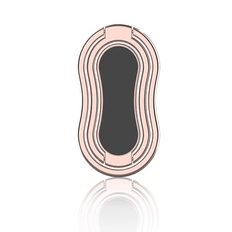 Metal Car Mobile Phone Folding Bracket Ring Buckle Paste Bracket,Style: Gourd(Rose Gold)