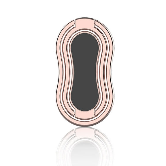 Metal Car Mobile Phone Folding Bracket Ring Buckle Paste Bracket,Style: Gourd(Rose Gold)