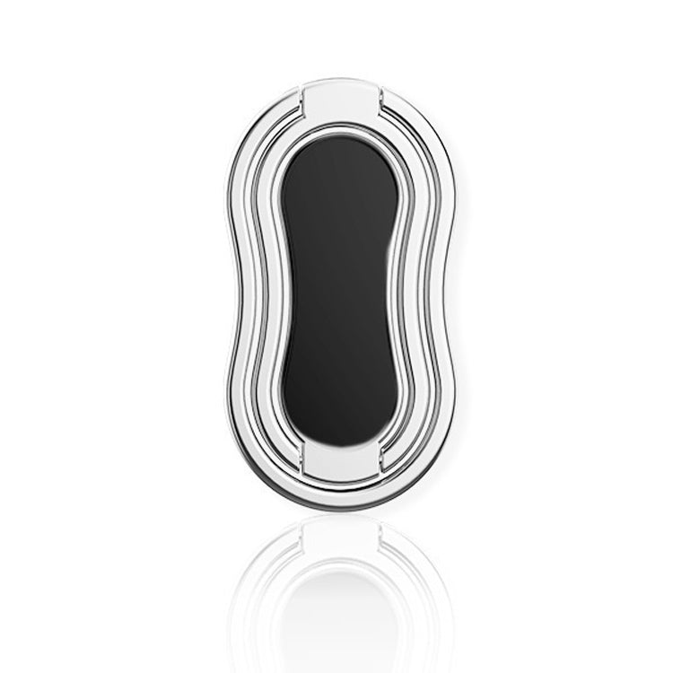 Metal Car Mobile Phone Folding Bracket Ring Buckle Paste Bracket,Style: Gourd(Silver)