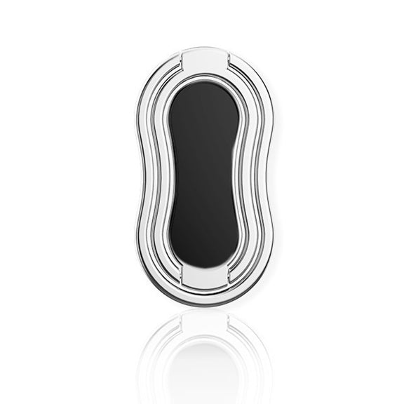 Metal Car Mobile Phone Folding Bracket Ring Buckle Paste Bracket,Style: Gourd(Silver)