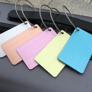 Brush Aluminum Luggage Tag Luggage Boarding Pass Check Tag(Blue)