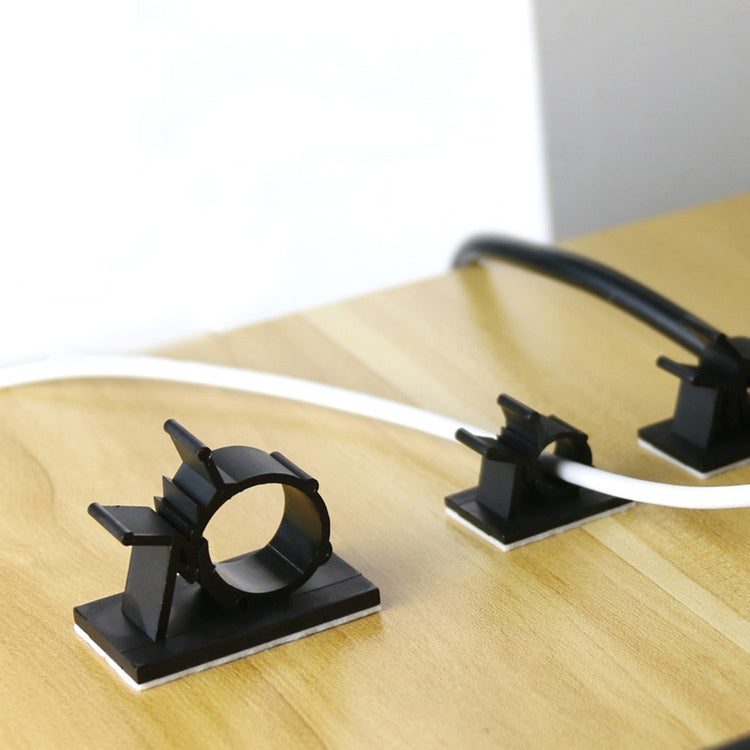 100 PCS Y-1316 Adjustable Self-Adhesive Wire Fixing Cable Organizer (Black)