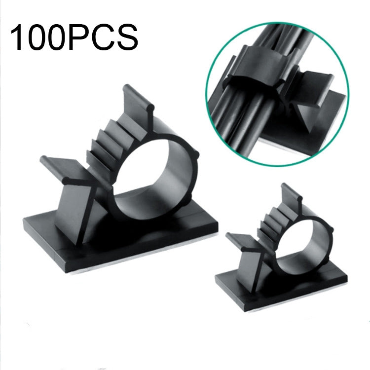 100 PCS Y-1316 Adjustable Self-Adhesive Wire Fixing Cable Organizer (Black)