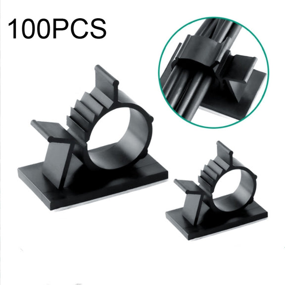 100 PCS Y-1316 Adjustable Self-Adhesive Wire Fixing Cable Organizer (Black)