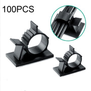 100 PCS Y-1720 Adjustable Self-Adhesive Wire Fixing Cable Organizer (Black)