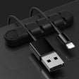5 PCS 4 Holes Bear Silicone Desktop Data Cable Organizing And Fixing Device(Black) - Cable Organizer by PMC TechLife | Online Shopping South Africa | PMC TechLife