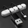 5 PCS 4 Holes Bear Silicone Desktop Data Cable Organizing And Fixing Device(White) - Cable Organizer by PMC TechLife | Online Shopping South Africa | PMC TechLife