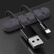 5 PCS 4 Holes Bear Silicone Desktop Data Cable Organizing And Fixing Device(Lavender Grey) - Cable Organizer by PMC TechLife | Online Shopping South Africa | PMC TechLife