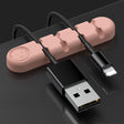 5 PCS 4 Holes Bear Silicone Desktop Data Cable Organizing And Fixing Device(Sand Pink) - Cable Organizer by PMC TechLife | Online Shopping South Africa | PMC TechLife
