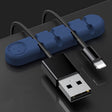 5 PCS 4 Holes Bear Silicone Desktop Data Cable Organizing And Fixing Device(Dark Blue) - Cable Organizer by PMC TechLife | Online Shopping South Africa | PMC TechLife