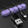 5 PCS 4 Holes Bear Silicone Desktop Data Cable Organizing And Fixing Device(Lilac Purple) - Cable Organizer by PMC TechLife | Online Shopping South Africa | PMC TechLife