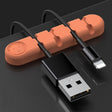 5 PCS 4 Holes Bear Silicone Desktop Data Cable Organizing And Fixing Device(Coral Orange) - Cable Organizer by PMC TechLife | Online Shopping South Africa | PMC TechLife
