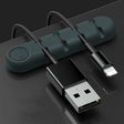 5 PCS 4 Holes Bear Silicone Desktop Data Cable Organizing And Fixing Device(Dark Green) - Cable Organizer by PMC TechLife | Online Shopping South Africa | PMC TechLife