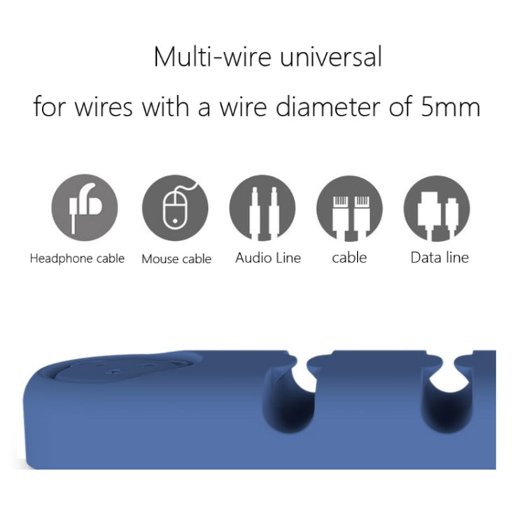 5 PCS 4 Holes Bear Silicone Desktop Data Cable Organizing And Fixing Device(Camellia Red)