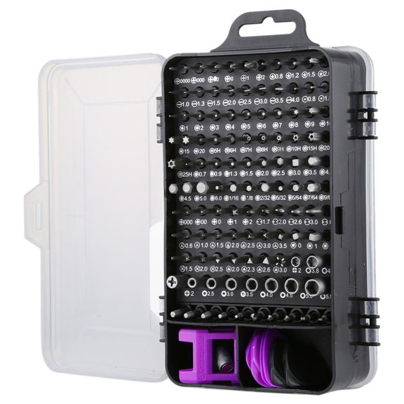 135 in 1 DIY Mobile Phone Disassembly Tool Clock Repair Multi-function Tool Screwdriver Set(Black Purple)