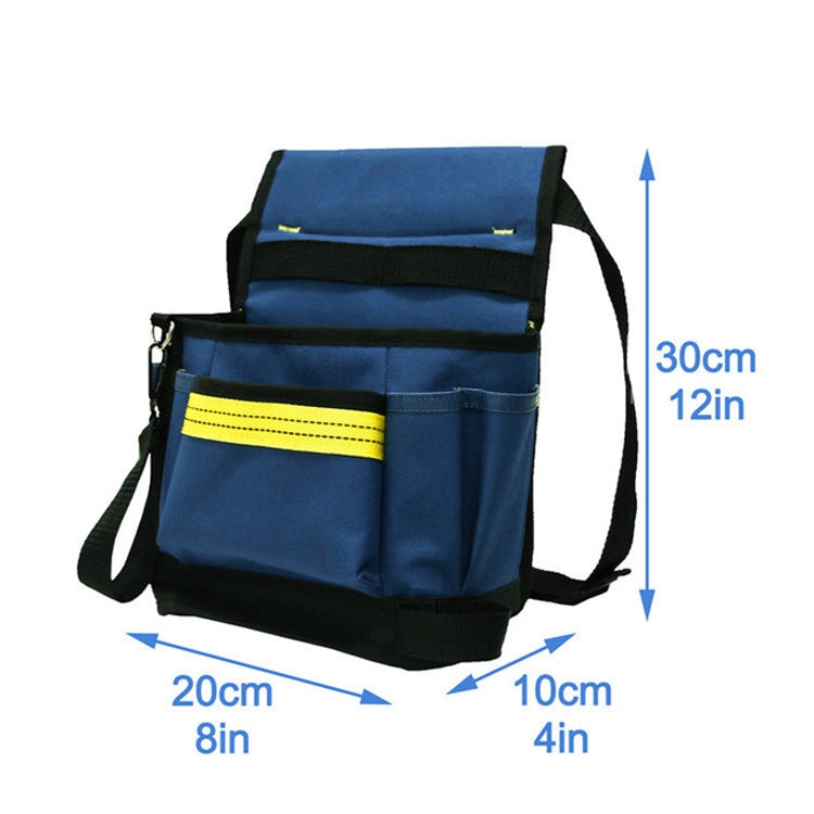 Electrician Maintenance Adjustable Multi-pocket Hardware Tool Belt Bag Multi-function Storage Bag(Blue)
